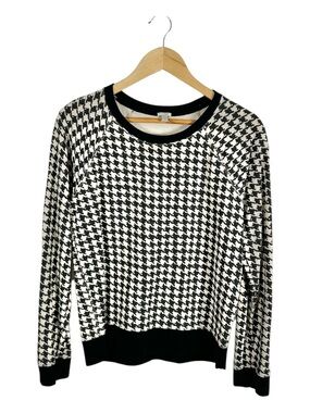 J.Crew Houndstooth Crewneck Sweatshirt Size Medium